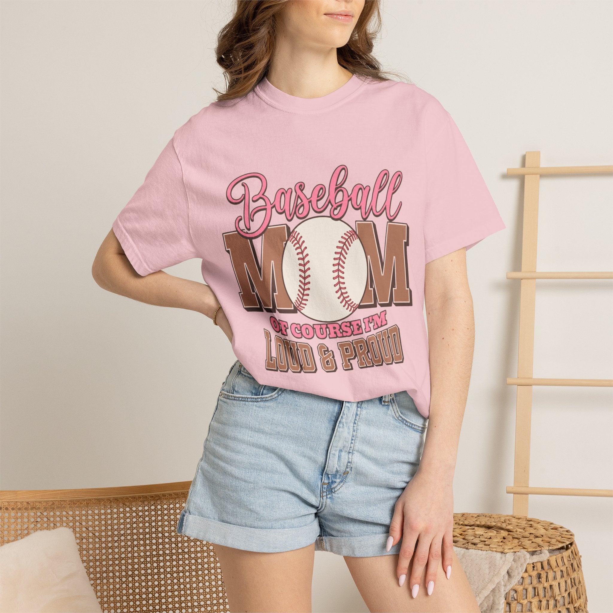 Baseball Mom T-Shirt — "Of Course I’m Loud & Proud" Soft Cotton Tee