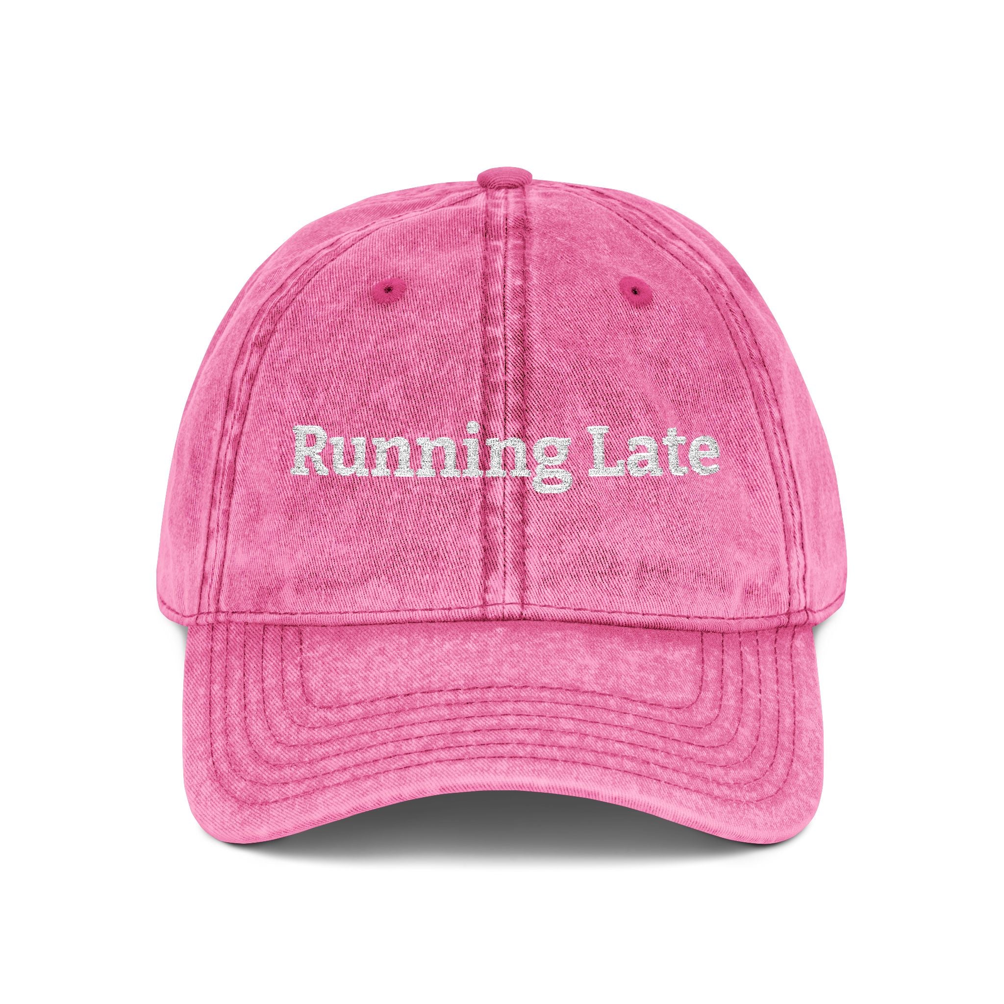 Running Late embroidered cap | Vintage washed baseball hat