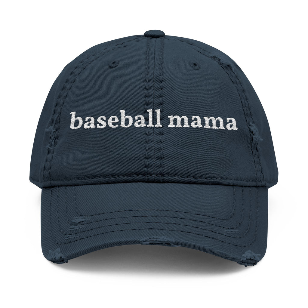 baseball mama Dad Hat | Distressed Embroidered Baseball Mom Cap