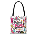 Pageant Mom Tote Bag | Crown, Tiara, Makeup Doodle All-Over Print