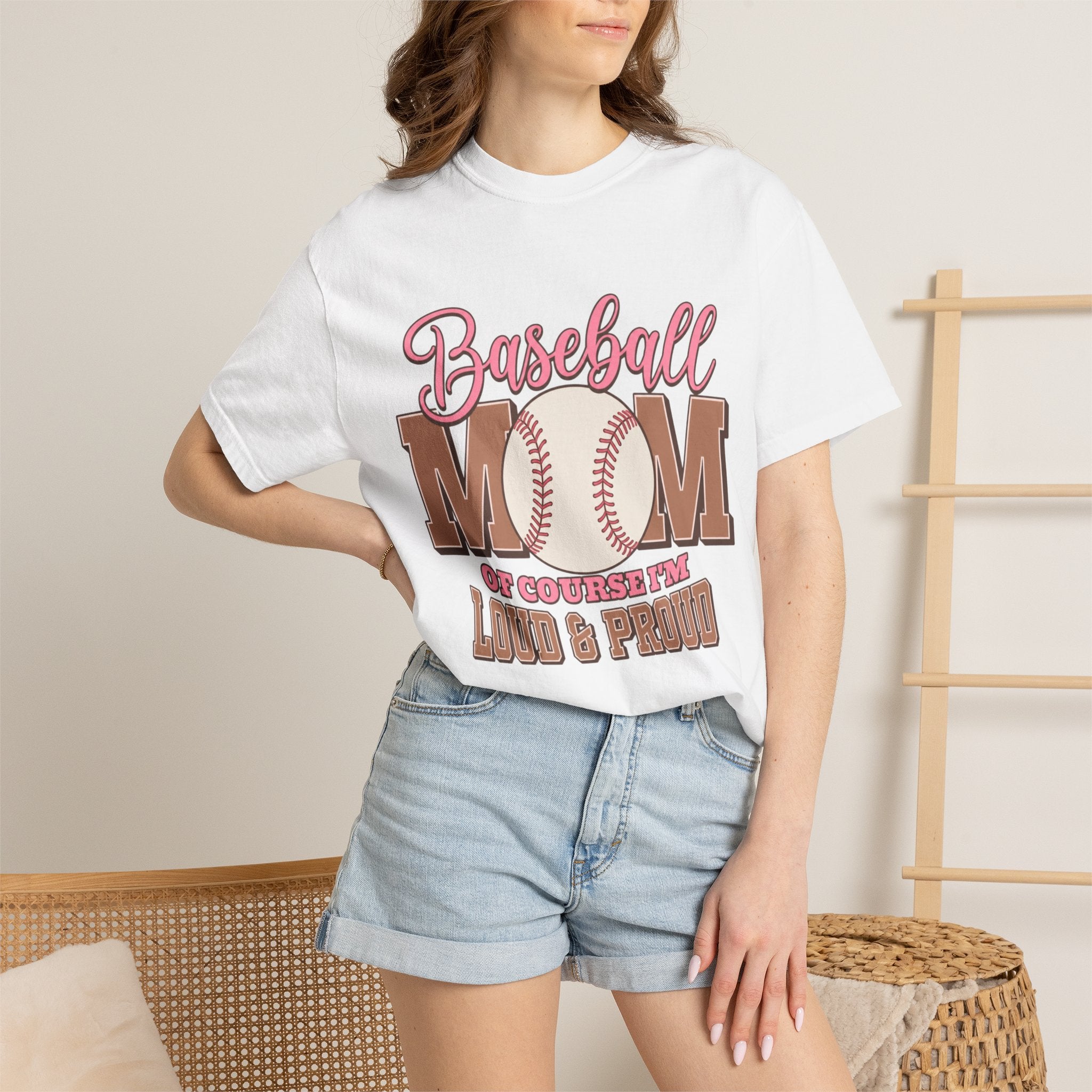 Baseball Mom T-Shirt — "Of Course I’m Loud & Proud" Soft Cotton Tee