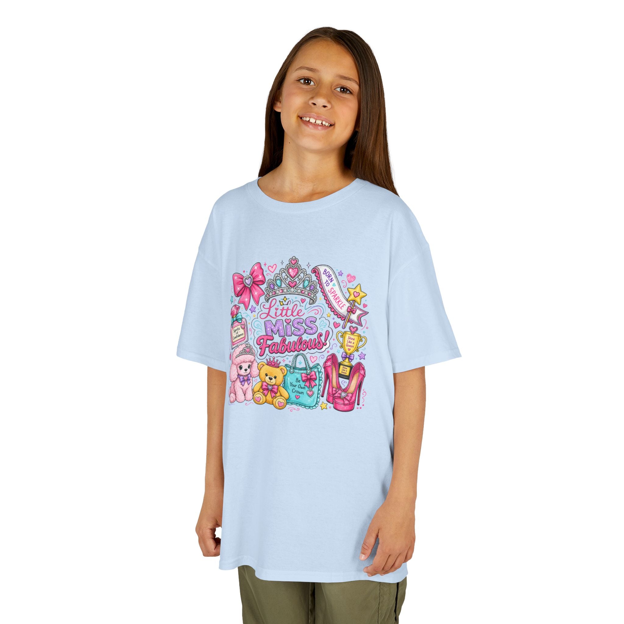 Little Miss Adorable characters Kids Tee | Cute animal friends, pastel princess theme