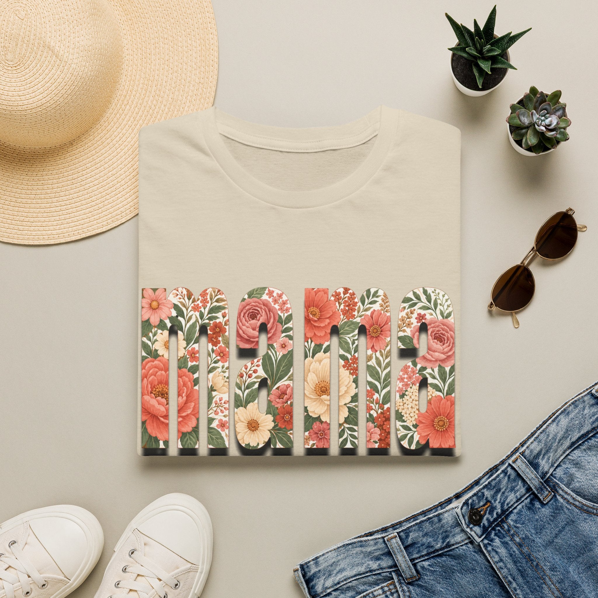 Momma floral letters T-Shirt | Mother’s Day floral typography tee
