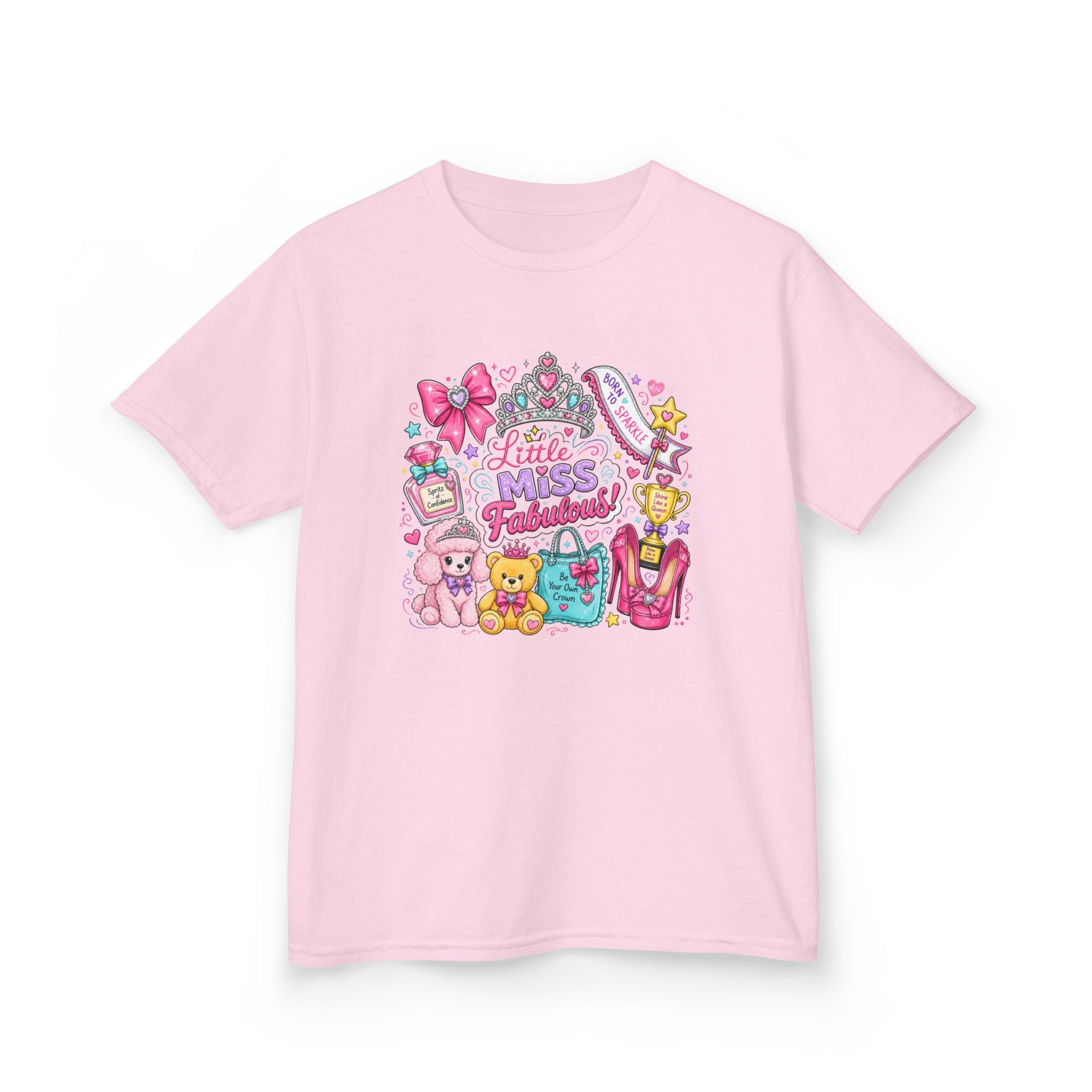 Little Miss Adorable characters Kids Tee | Cute animal friends, pastel princess theme
