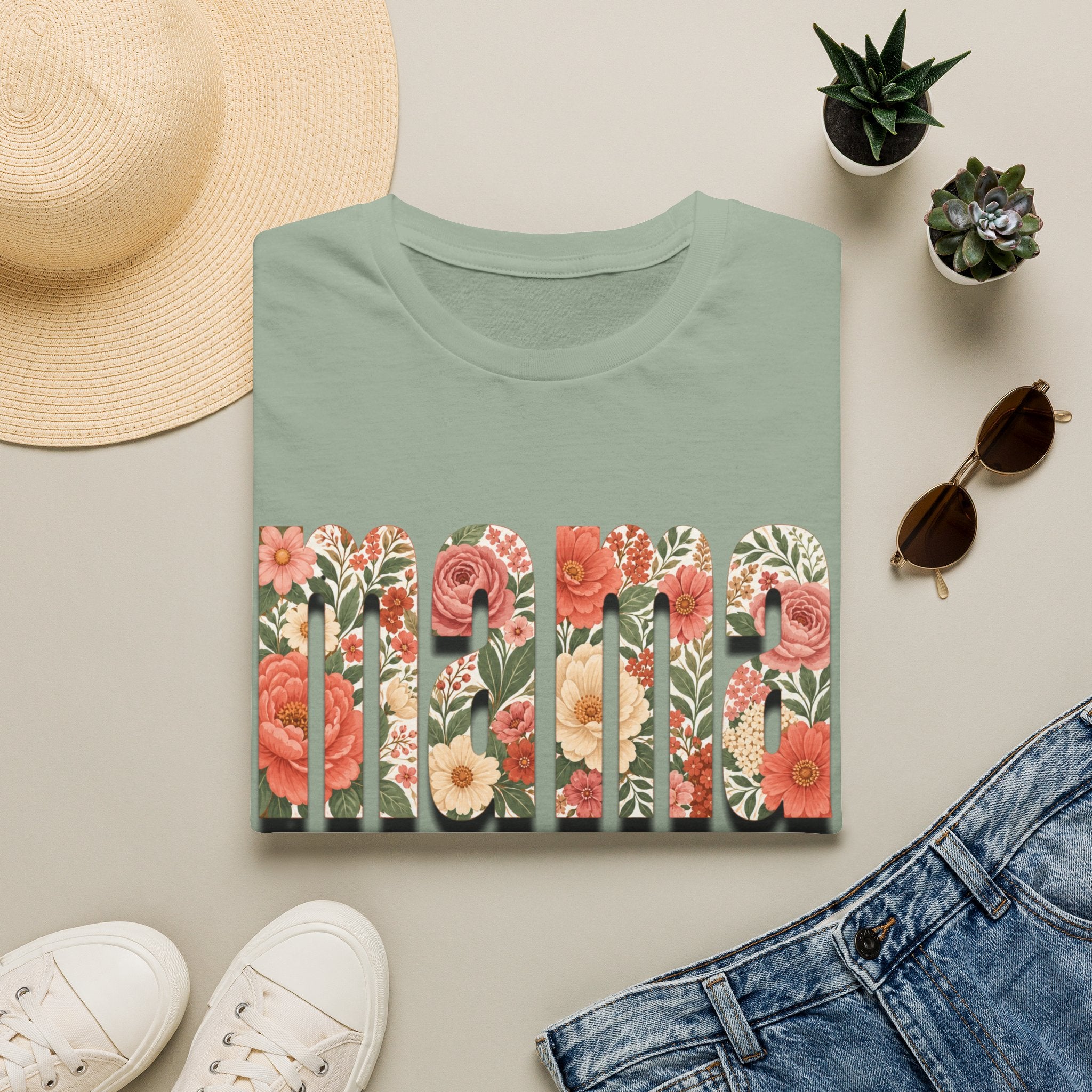 Momma floral letters T-Shirt | Mother’s Day floral typography tee