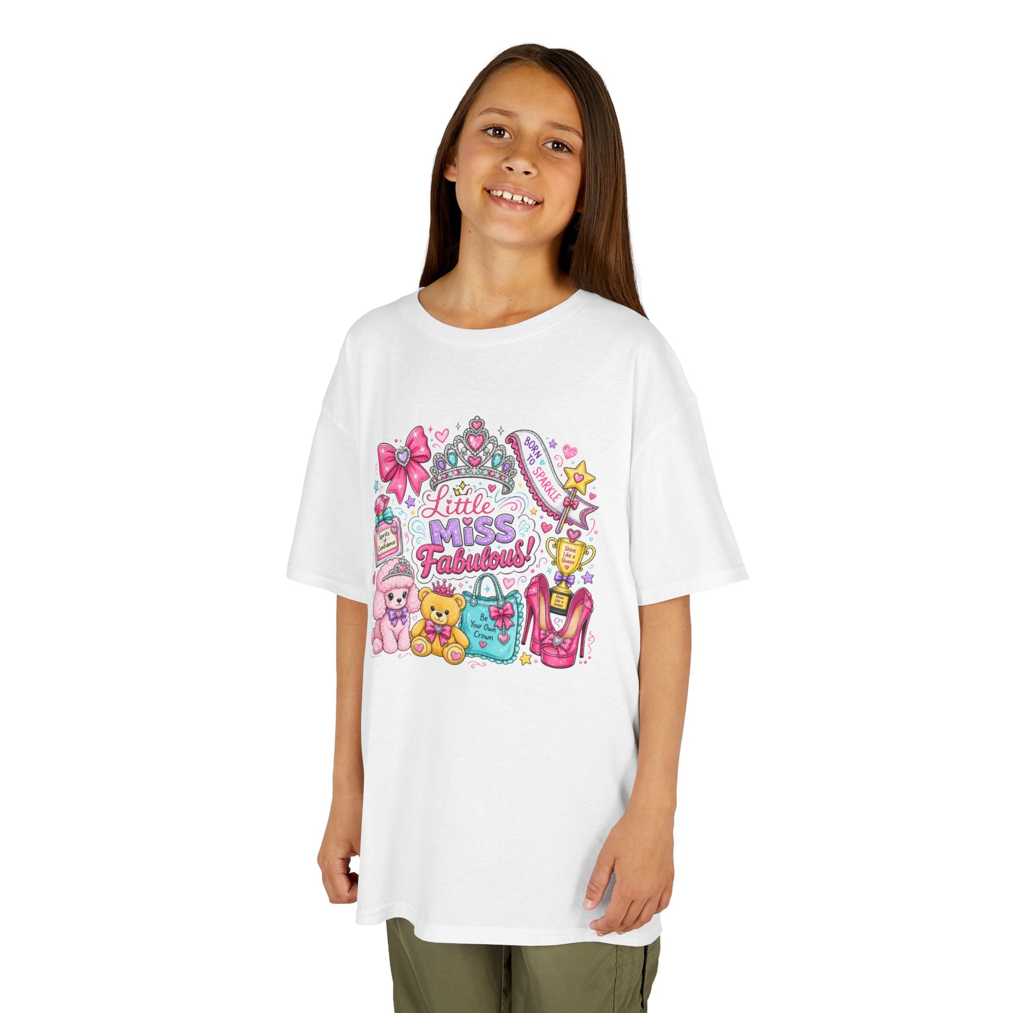 Little Miss Adorable characters Kids Tee | Cute animal friends, pastel princess theme