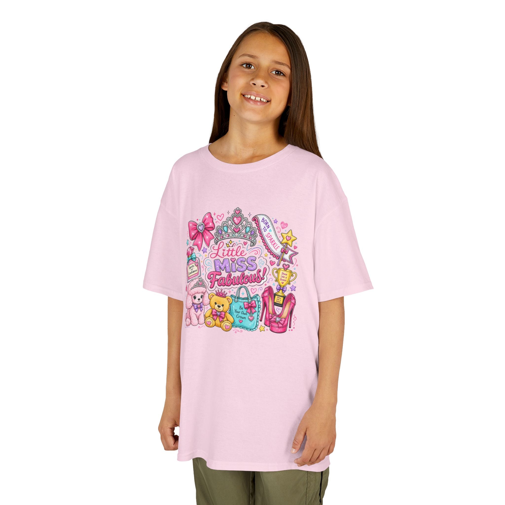 Little Miss Adorable characters Kids Tee | Cute animal friends, pastel princess theme